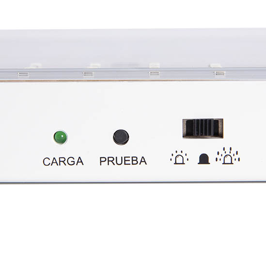 Indicador de Carga y Pulsador de Prueba. Dos niveles de luz