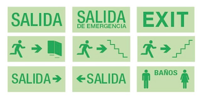 Cartel Salida Emergencia Señalizador Luz Led Gx12bc